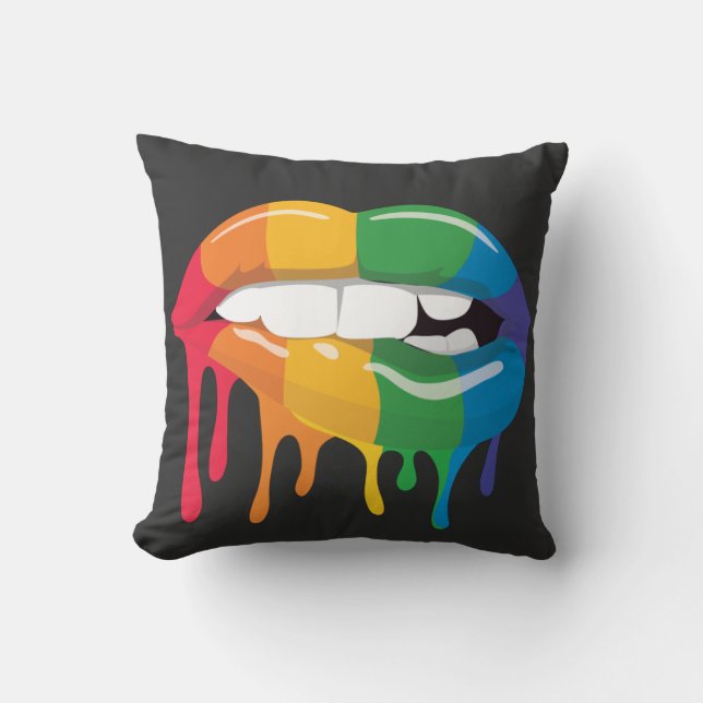 Rainbow Lips Cushion (Front)
