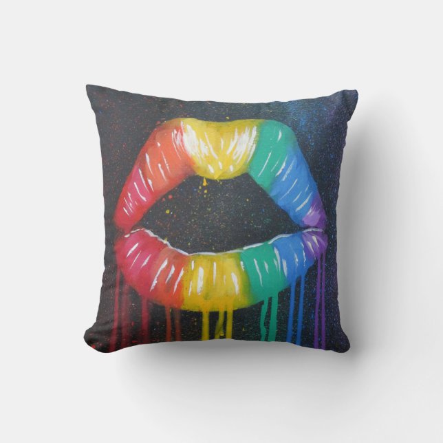 Rainbow Lips Cushion (Front)