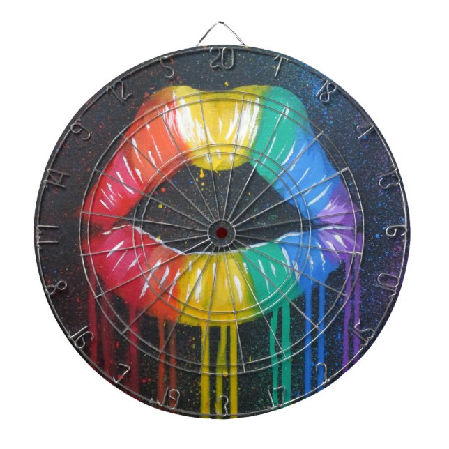 Rainbow Lips Dartboard (Front)