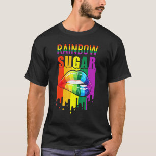 Rainbow Lips Gay Pride American Men Women LGBTQ Pr T-Shirt