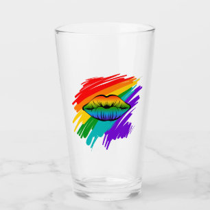Rainbow Lips Glass
