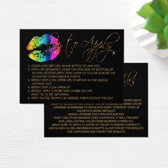 Rainbow Lips - How to Apply Business Card