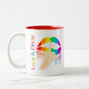 Rainbow Lips Lgbt Pride Two-Tone Coffee Mug