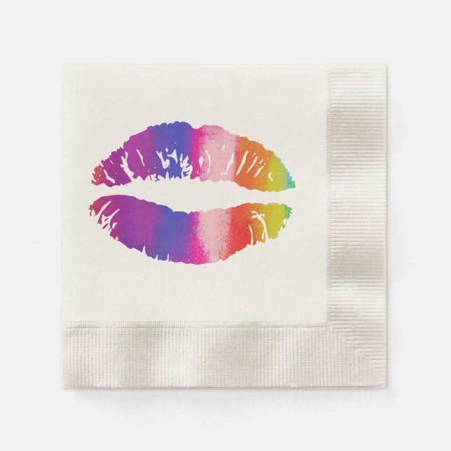Rainbow Lips Napkin (Front)