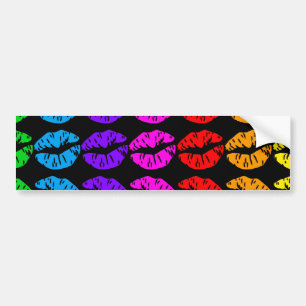Rainbow Lips Pattern Bumper Sticker