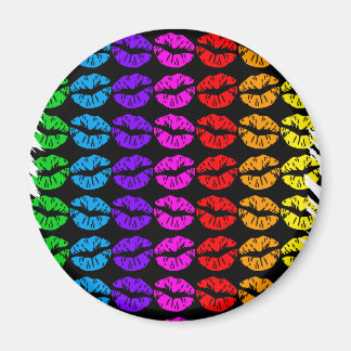 Rainbow Lips Pattern Magnet