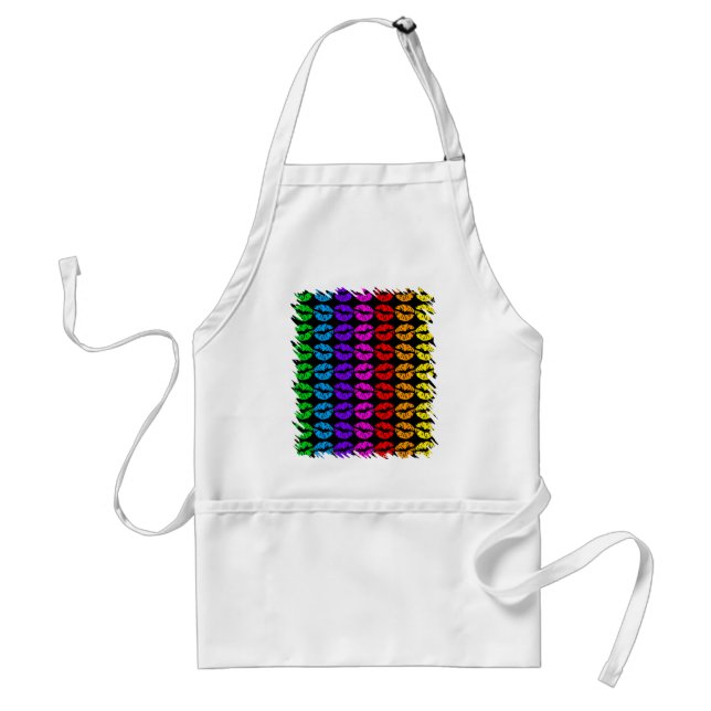 Rainbow Lips Pattern Standard Apron (Front)