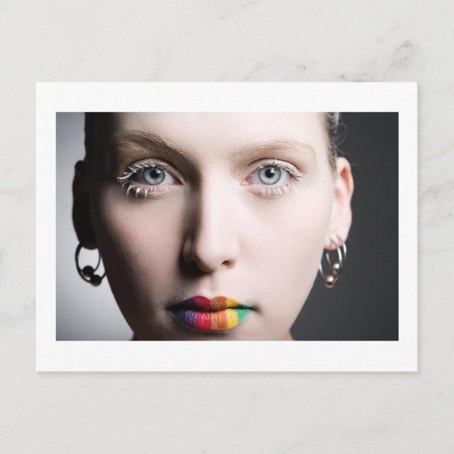 Rainbow Lips Postcard (Front)