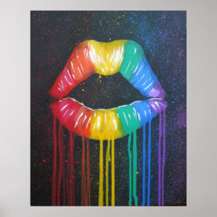Rainbow Lips Poster