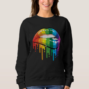 Rainbow Lips Pride Gay Lesbian LGB Gift Sweatshirt