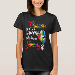 Rainbow Lips Queens are Born on January 1st Capric T-Shirt