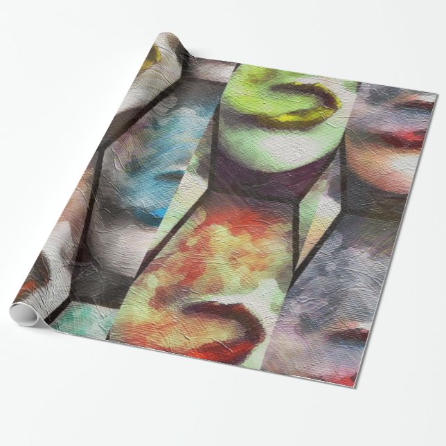 Rainbow Lips Vape Wrapping Paper (Unrolled)