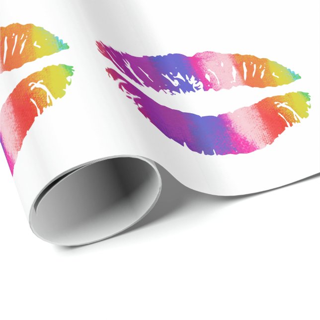 Rainbow Lips Wrapping Paper (Roll Corner)