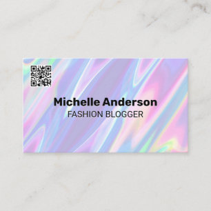 Rainbow Liquid Background   QR code Business Card