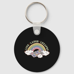 Rainbow Live Laugh Lexapro Mental Health Therapist Key Ring