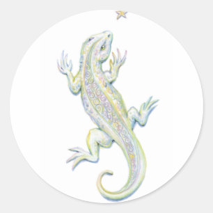 Rainbow Lizard Classic Round Sticker