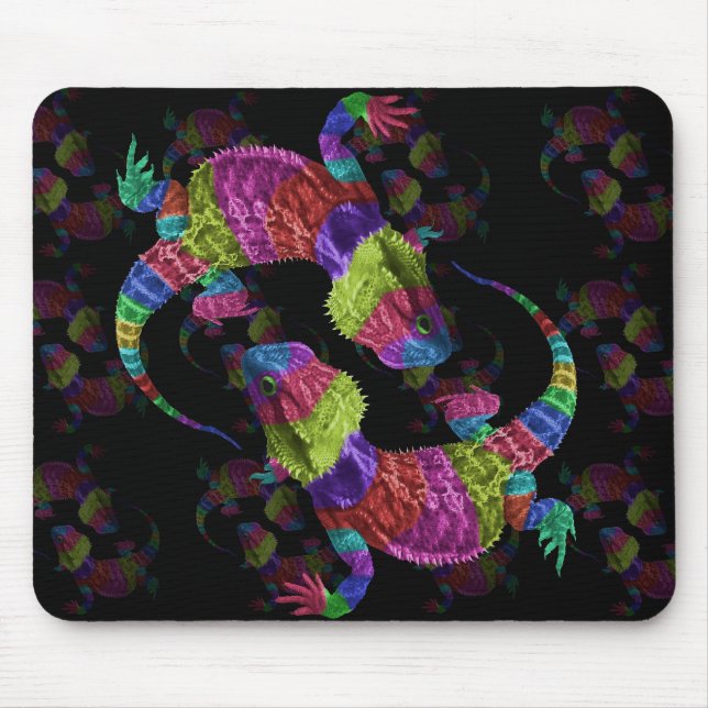 Rainbow Lizards Mouse Pad (Front)