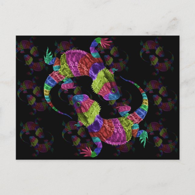 Rainbow Lizards Postcard (Front)