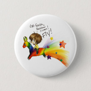 Rainbow Llama 6 Cm Round Badge