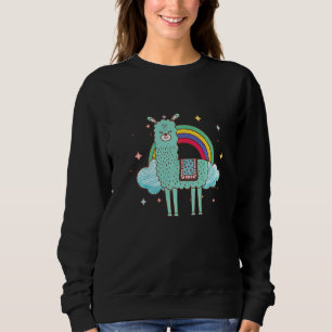 Rainbow Llama Alpaca Boy Girl Kids 1 Sweatshirt
