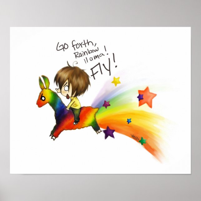 Rainbow llama! poster (Front)