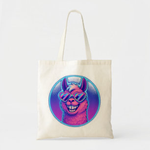 Rainbow Llama with Heart Pride Shades Tote Bag