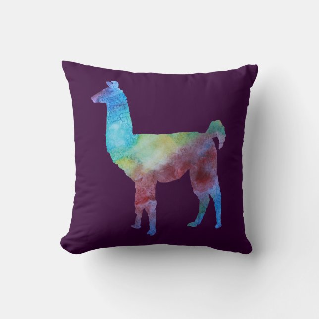Rainbow Llamas Cushion (Front)