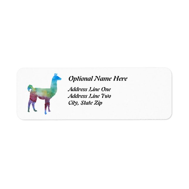 Rainbow Llamas Return Address Label (Front)