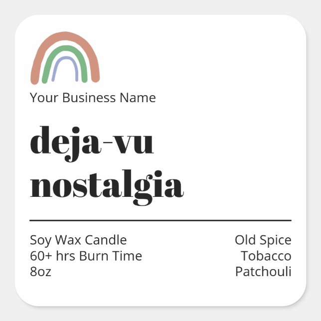 Rainbow Logo Candle Product Labels (Front)