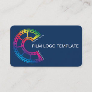 Rainbow Logo Simple Media Film Strip  Business Card