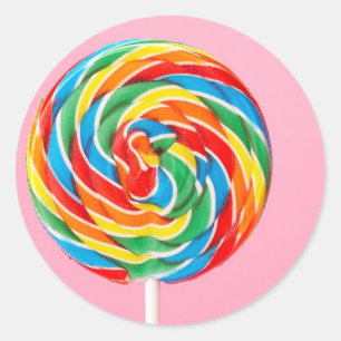 Rainbow Lollipop Classic Round Sticker