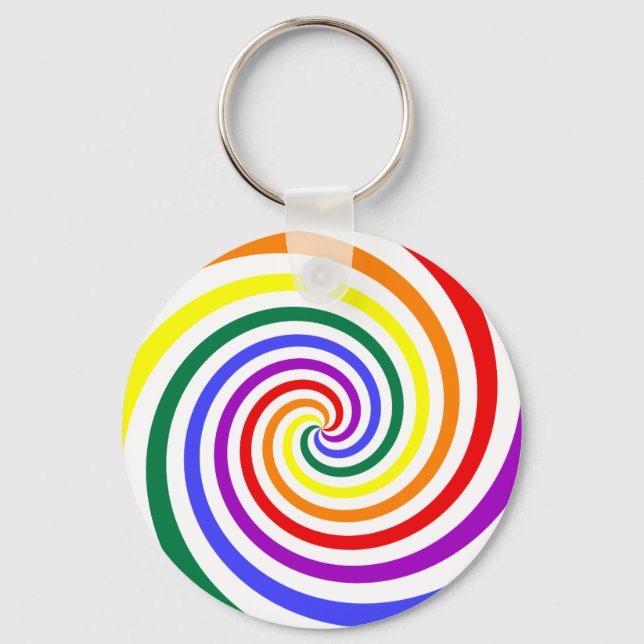 Rainbow Lollipop Key Ring (Front)