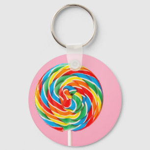 Rainbow Lollipop Key Ring