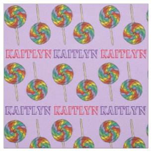 Rainbow Lollipop Lollipops Personalised Fabric