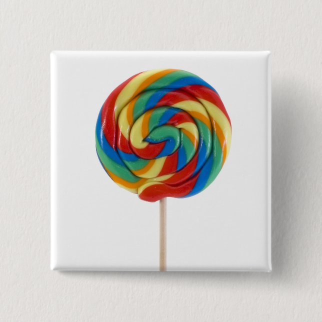 rainbow lollipop on a stick button (Front)