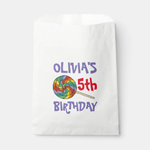 Rainbow Lollipop Sweet Candy Happy Birthday Party Favour Bag