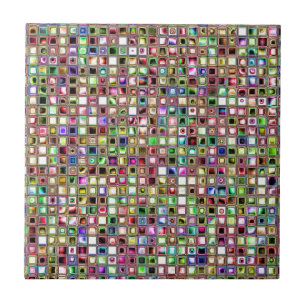 Rainbow 'Lollipop' Textured Mosaic Tiles Pattern