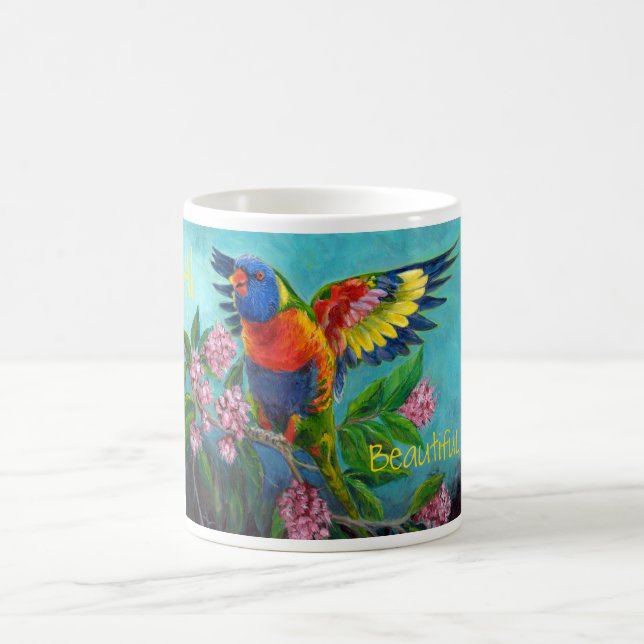 Rainbow Lori on mug (Center)