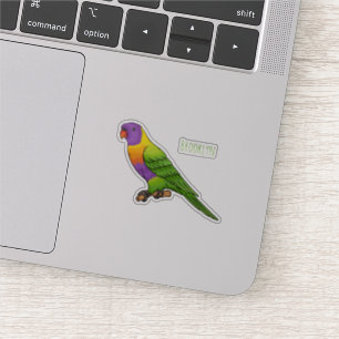 Rainbow lorikeet bird cartoon illustration 
