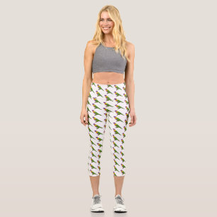 Rainbow lorikeet bird cartoon illustration capri leggings