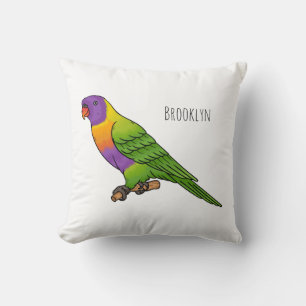 Rainbow lorikeet bird cartoon illustration  cushion