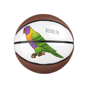 Rainbow lorikeet bird cartoon illustration mini basketball