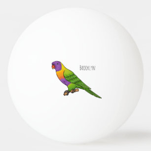 Rainbow lorikeet bird cartoon illustration ping pong ball