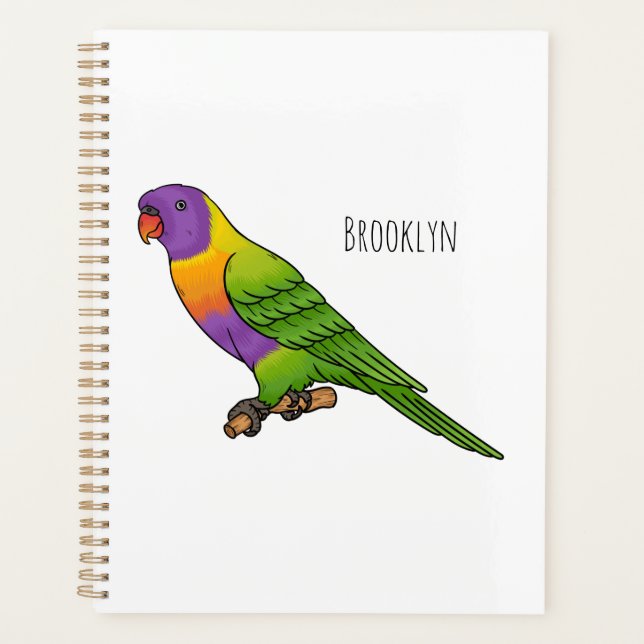 Rainbow lorikeet bird cartoon illustration  planner (Front)