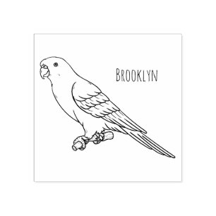 Rainbow lorikeet bird cartoon illustration rubber stamp
