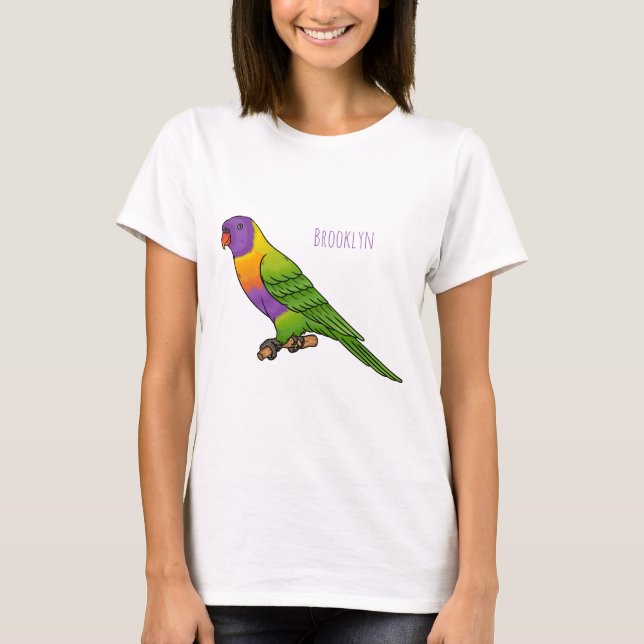 Rainbow lorikeet bird cartoon illustration T-Shirt (Front)