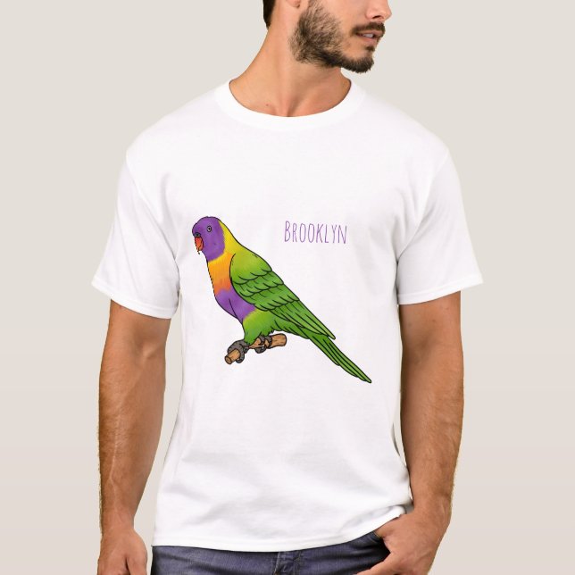 Rainbow lorikeet bird cartoon illustration T-Shirt (Front)