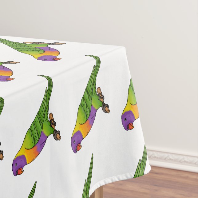Rainbow lorikeet bird cartoon illustration  tablecloth (In Situ)