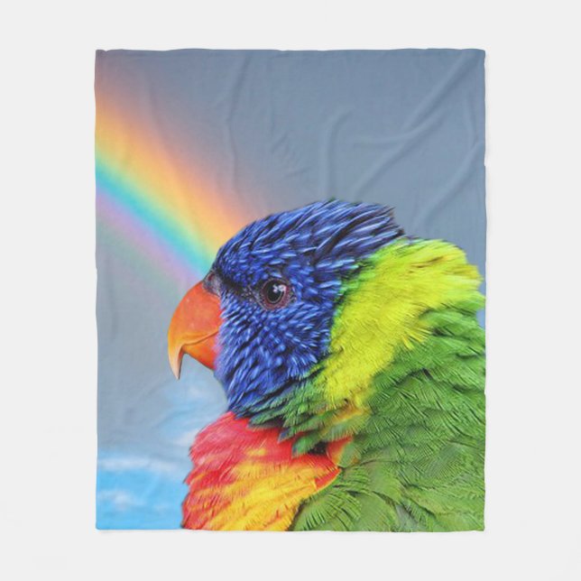 Rainbow Lorikeet Fleece Blanket (Front)