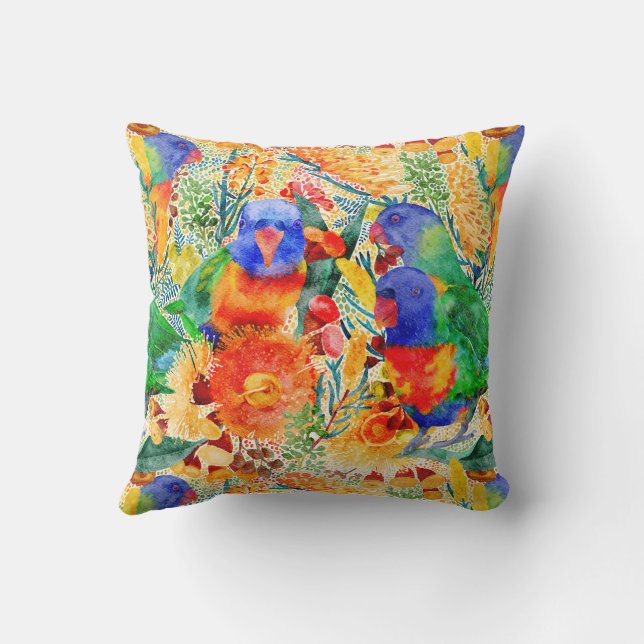 Rainbow Lorikeet Garden Cushion (Back)